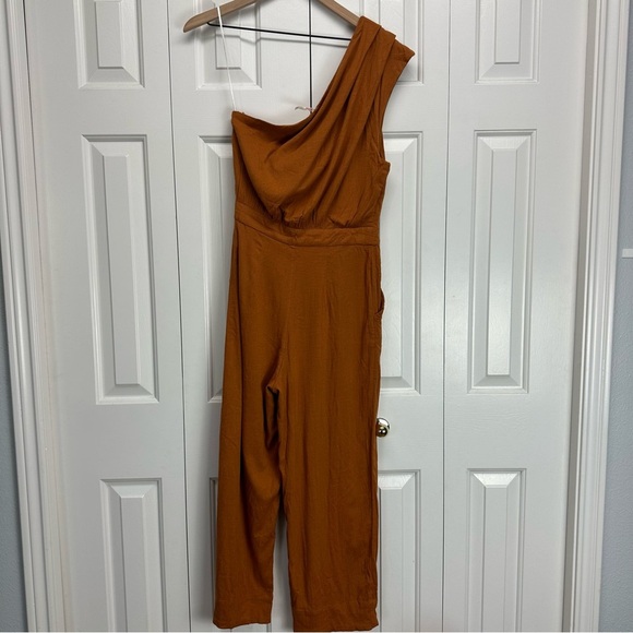 Free People Avery Jumpsuit One Shoulder Wide Leg Size 6 - Picture 5 of 13